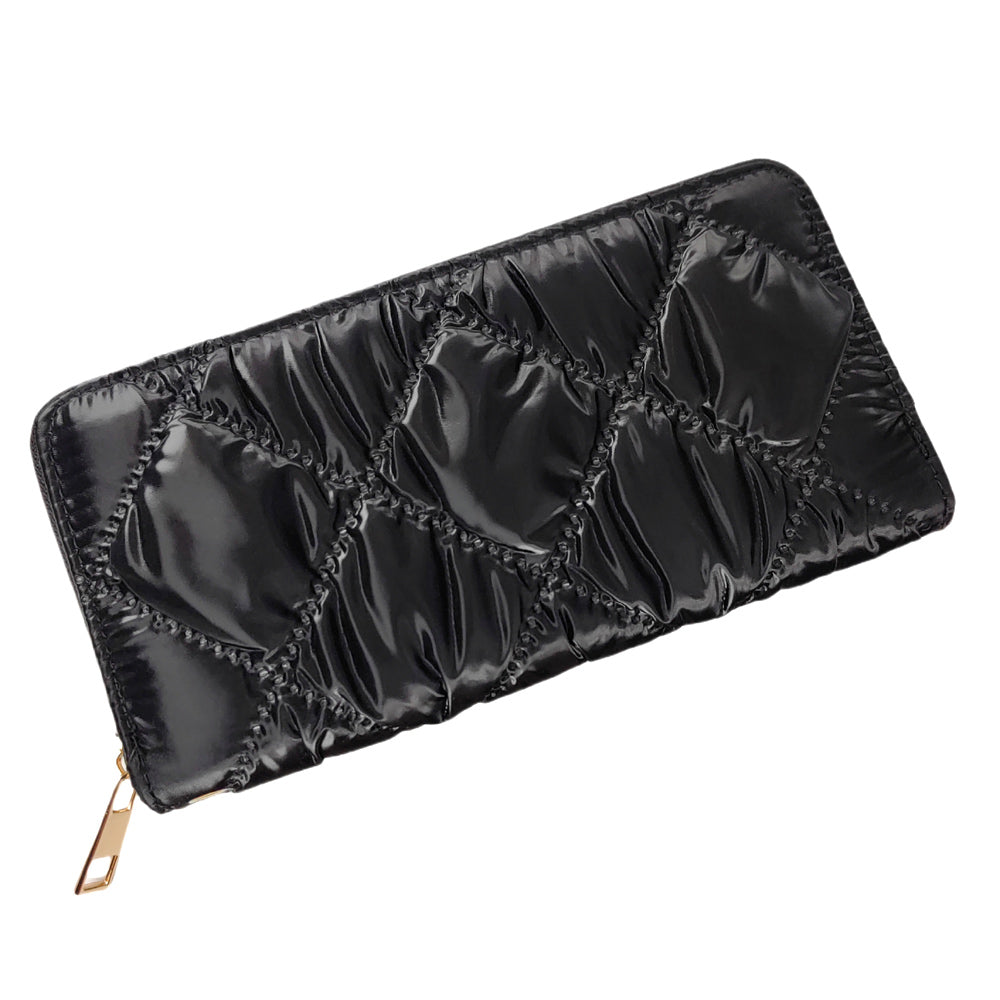 iLLASPARKZ Shiny Faux Leather Padded Wallet with Wristlet