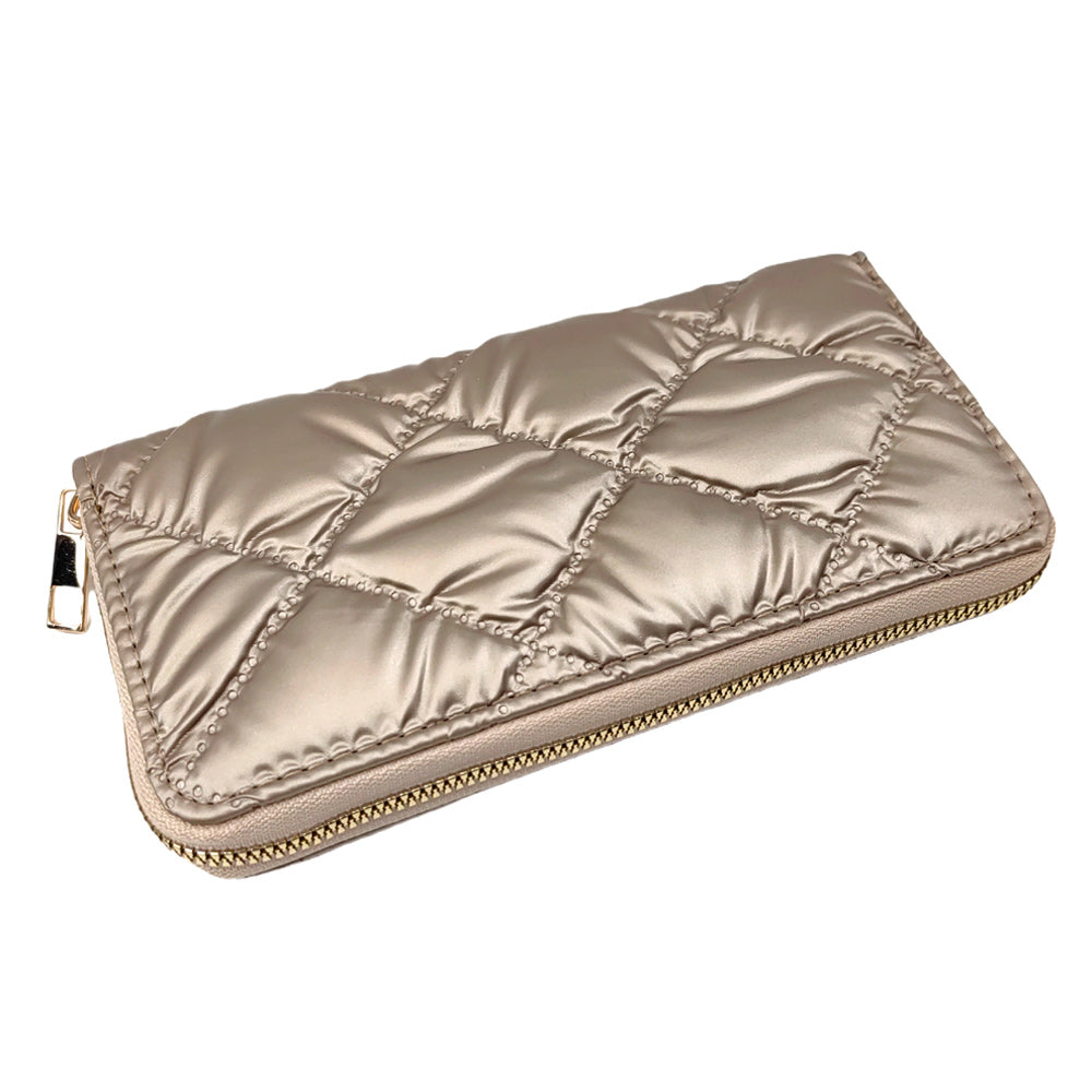 iLLASPARKZ Shiny Faux Leather Padded Wallet with Wristlet