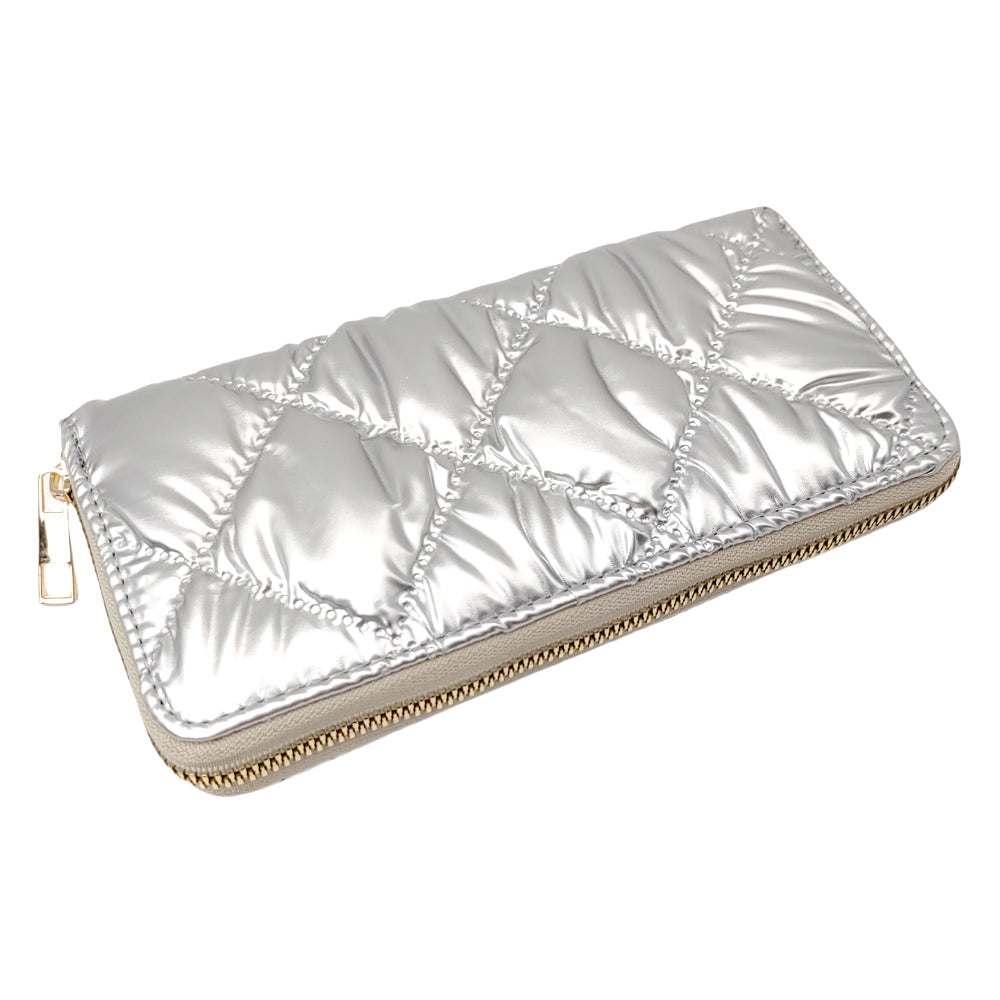 iLLASPARKZ Shiny Faux Leather Padded Wallet with Wristlet