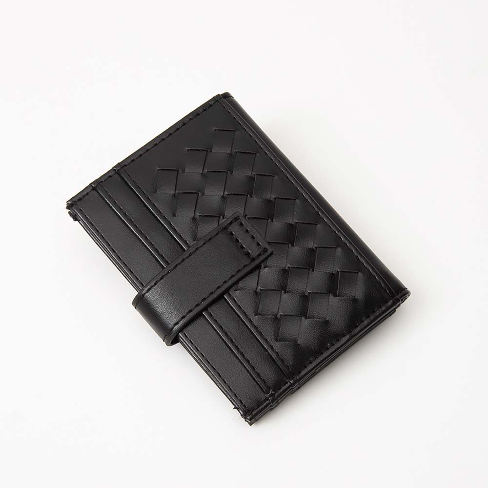 iLLASPARKZ Faux Leather Classic Woven Card Holder Wallet