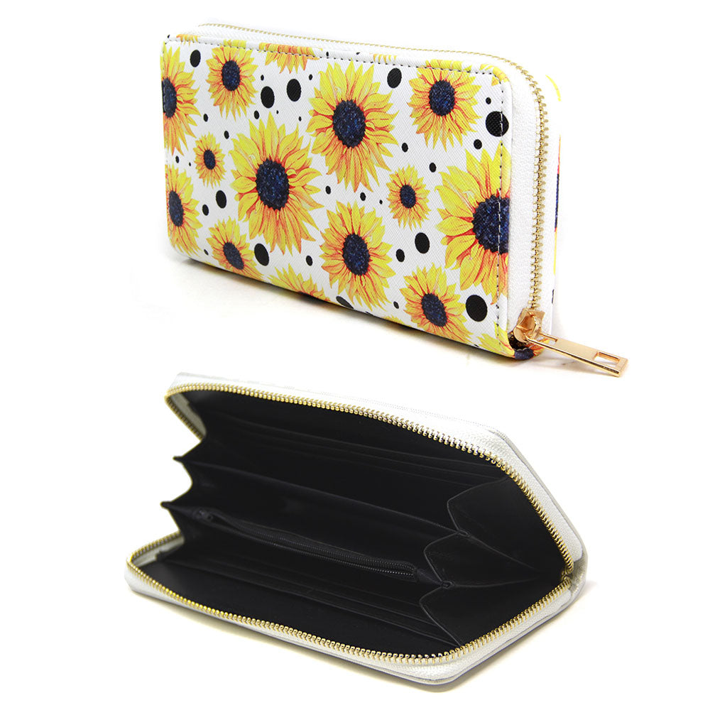 iLLASPARKZ Sunflower Print Long Zipper Wallet