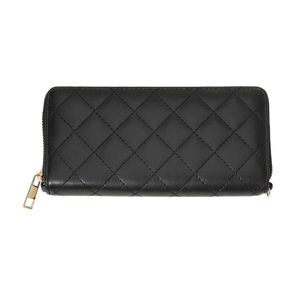 iLLASPARKZ Quilted Faux Leather Long Wallet