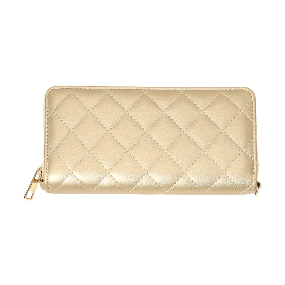 iLLASPARKZ Quilted Faux Leather Long Wallet