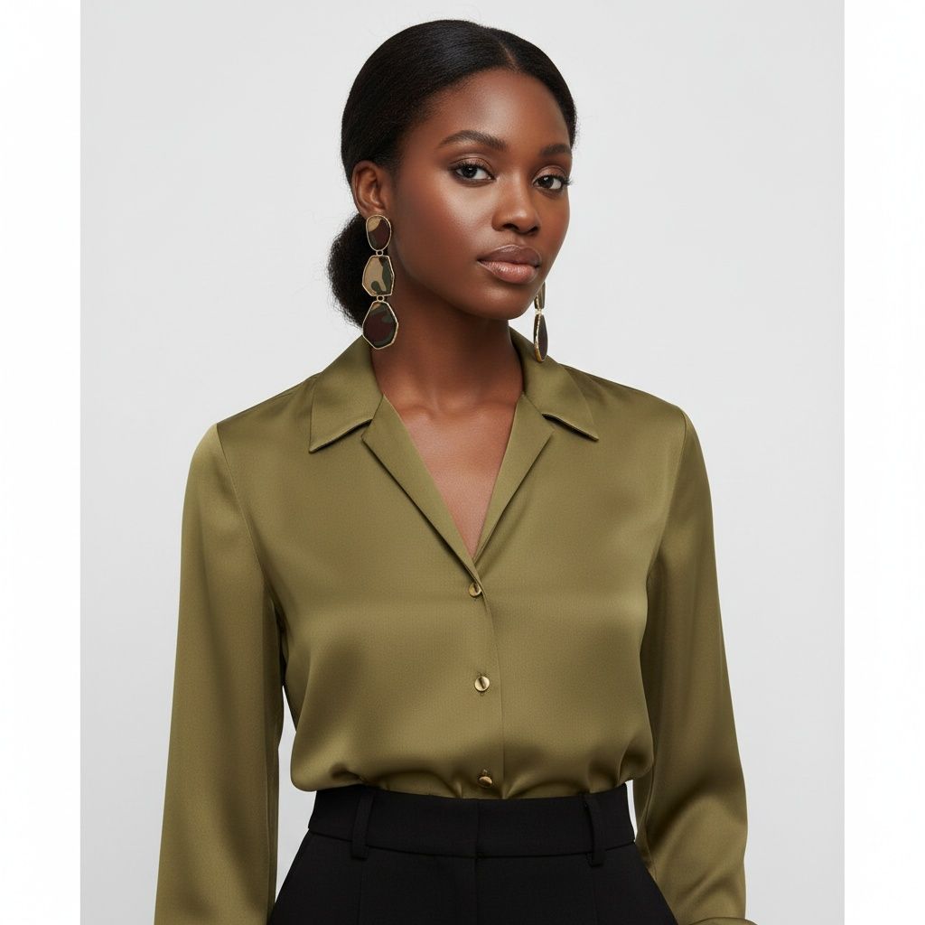 Dangle Camouflage Print Organic Drop Earrings