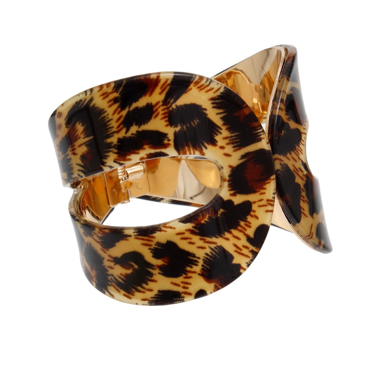 Cuff Wild Tribal Brown Leopard Print Loop Bracelet