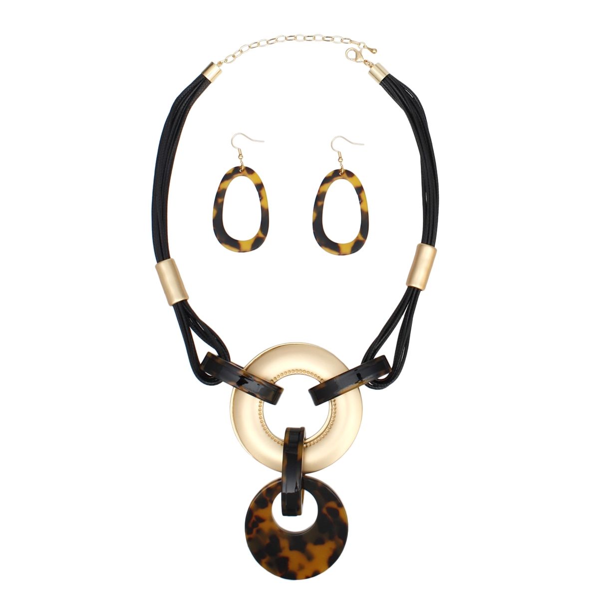 Pendant Jungle Luxe Gold Leopard Cord Necklace