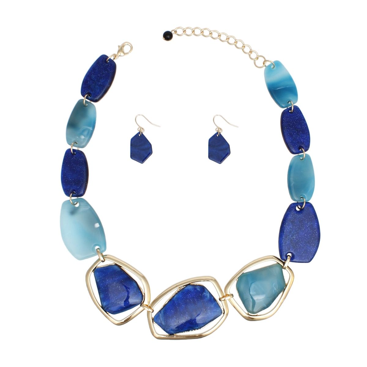 Collar Dreamy Marbled Blue Artful Necklace Women
