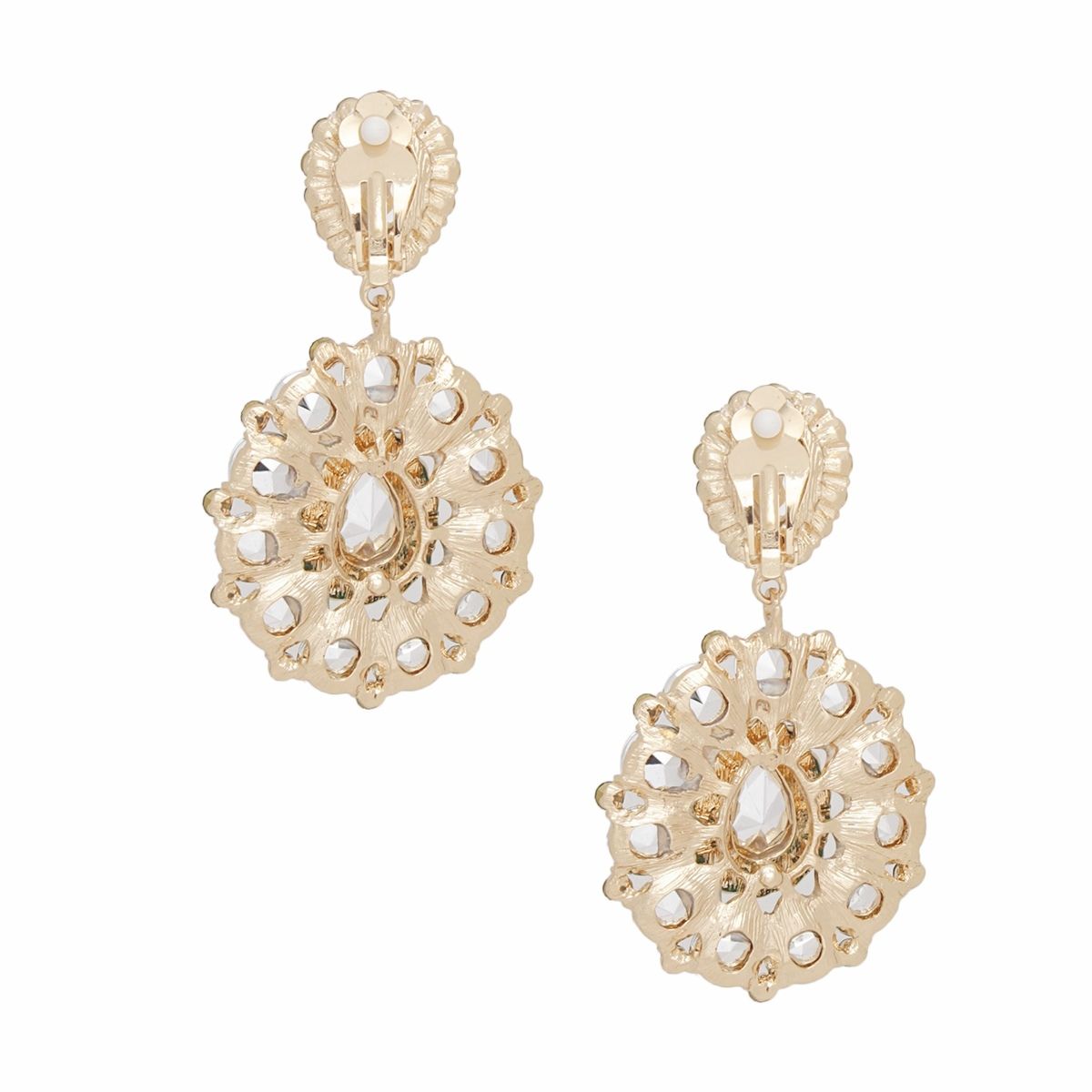 Clip On Brilliant Green Teardrop Crystal Earrings