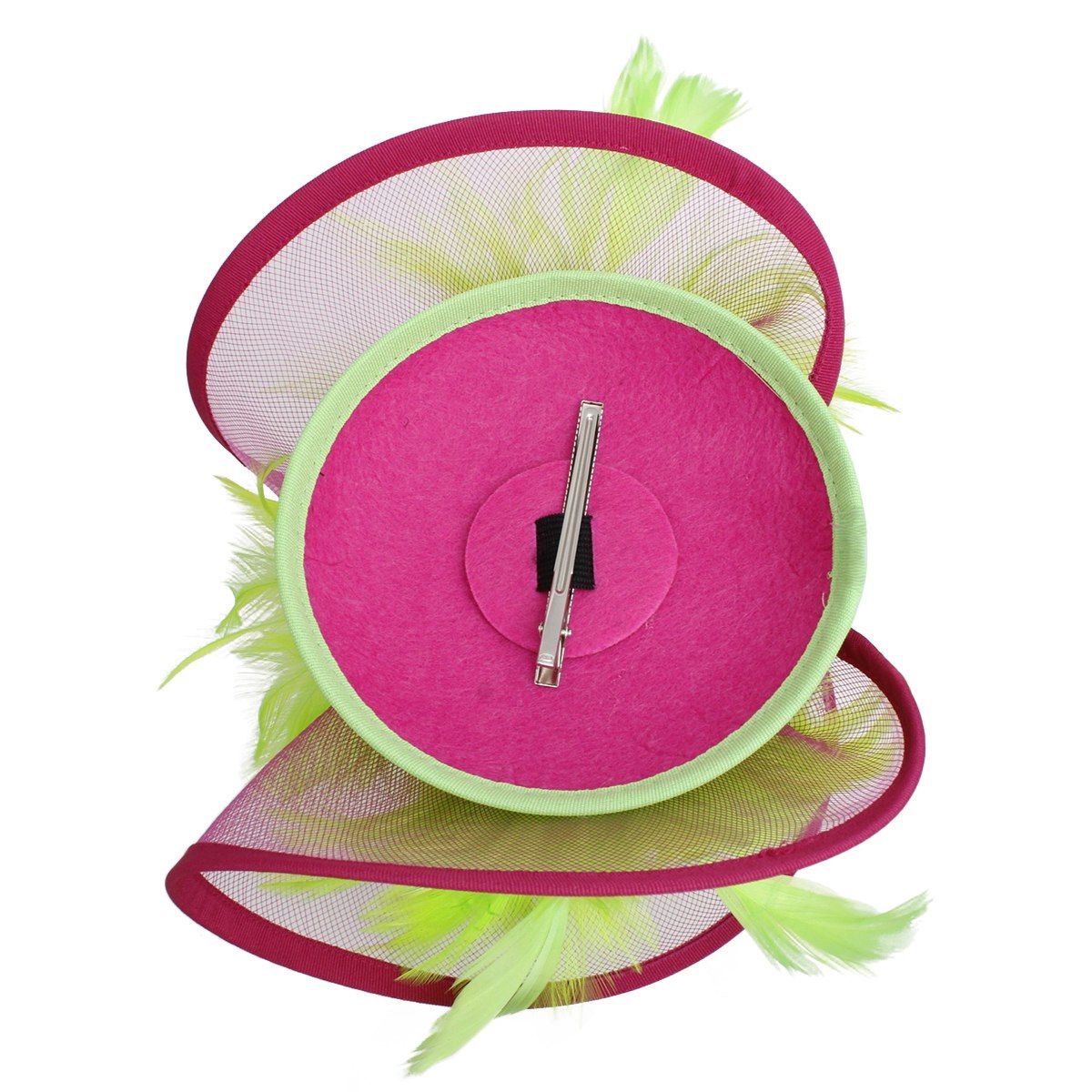 AKA Sorority Pink Green Folded Feather Fascinator