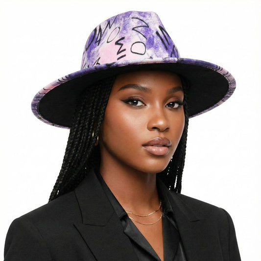 Purple Graffiti Tie Dye Fedora