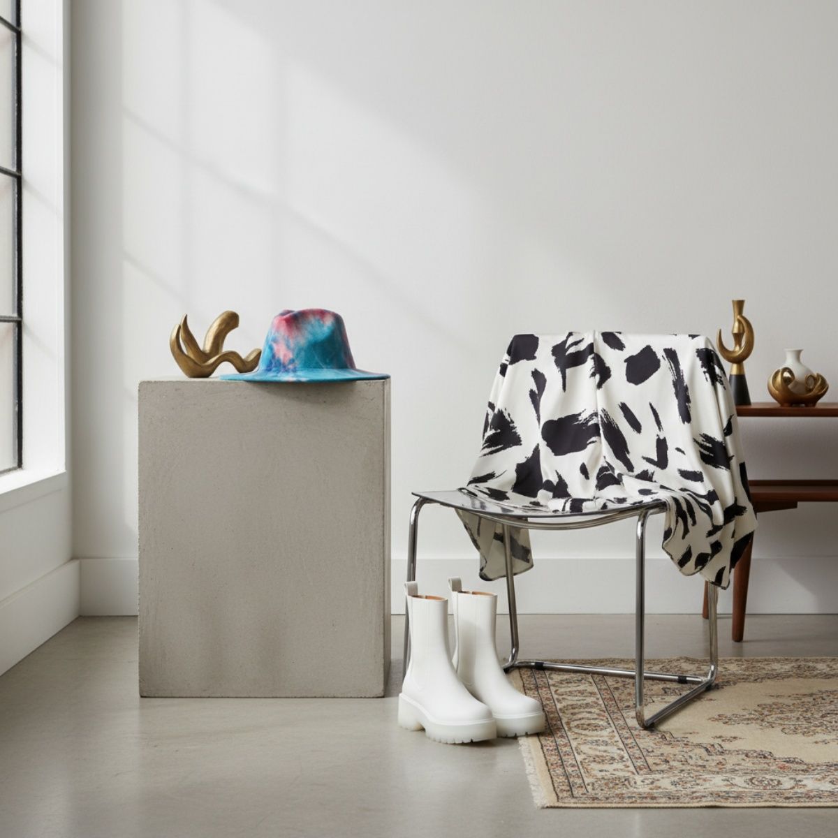 Fedora Blue and Pink Tie Dye Fashion Hat for Women