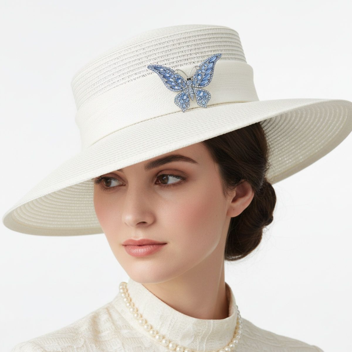 Brooch Light Blue Stone Butterfly Silver Brooch