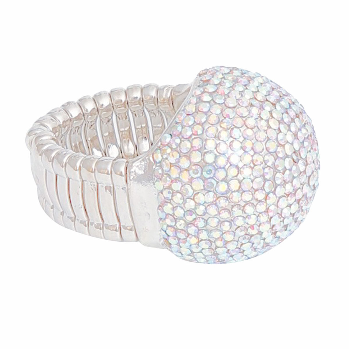 Cocktail Ring Silver AURBO Pave Dome for Women