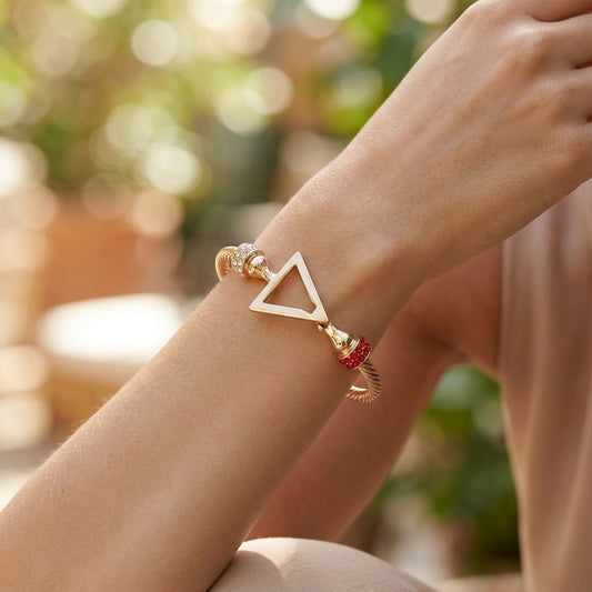 DST Delta Gold Twisted Cable Bangle Bracelet