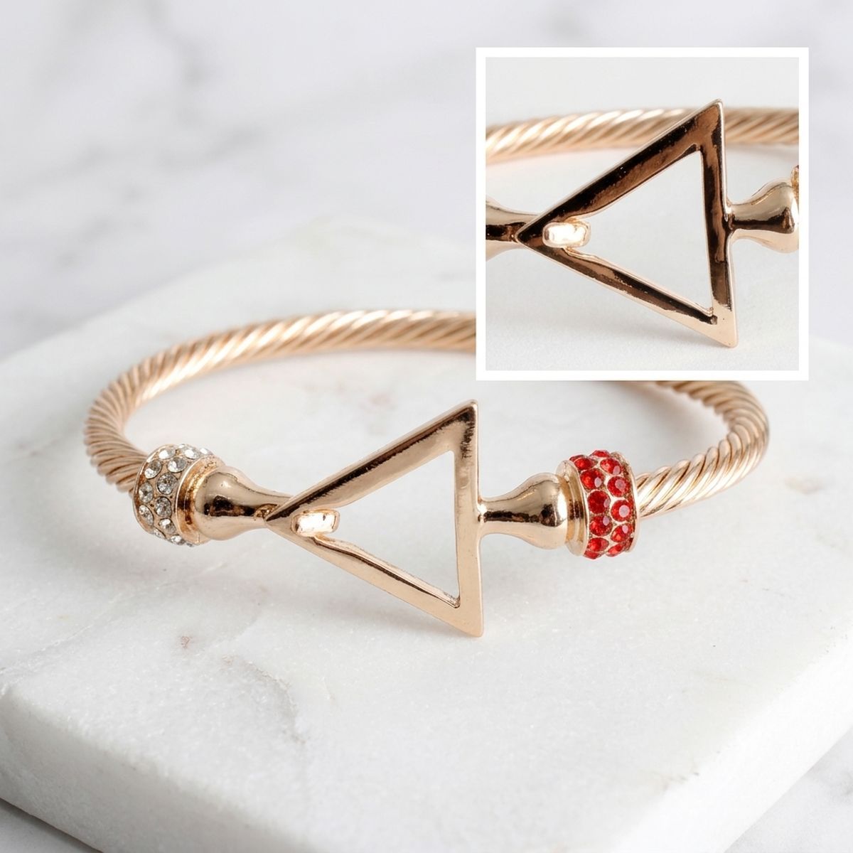 DST Delta Gold Twisted Cable Bangle Bracelet
