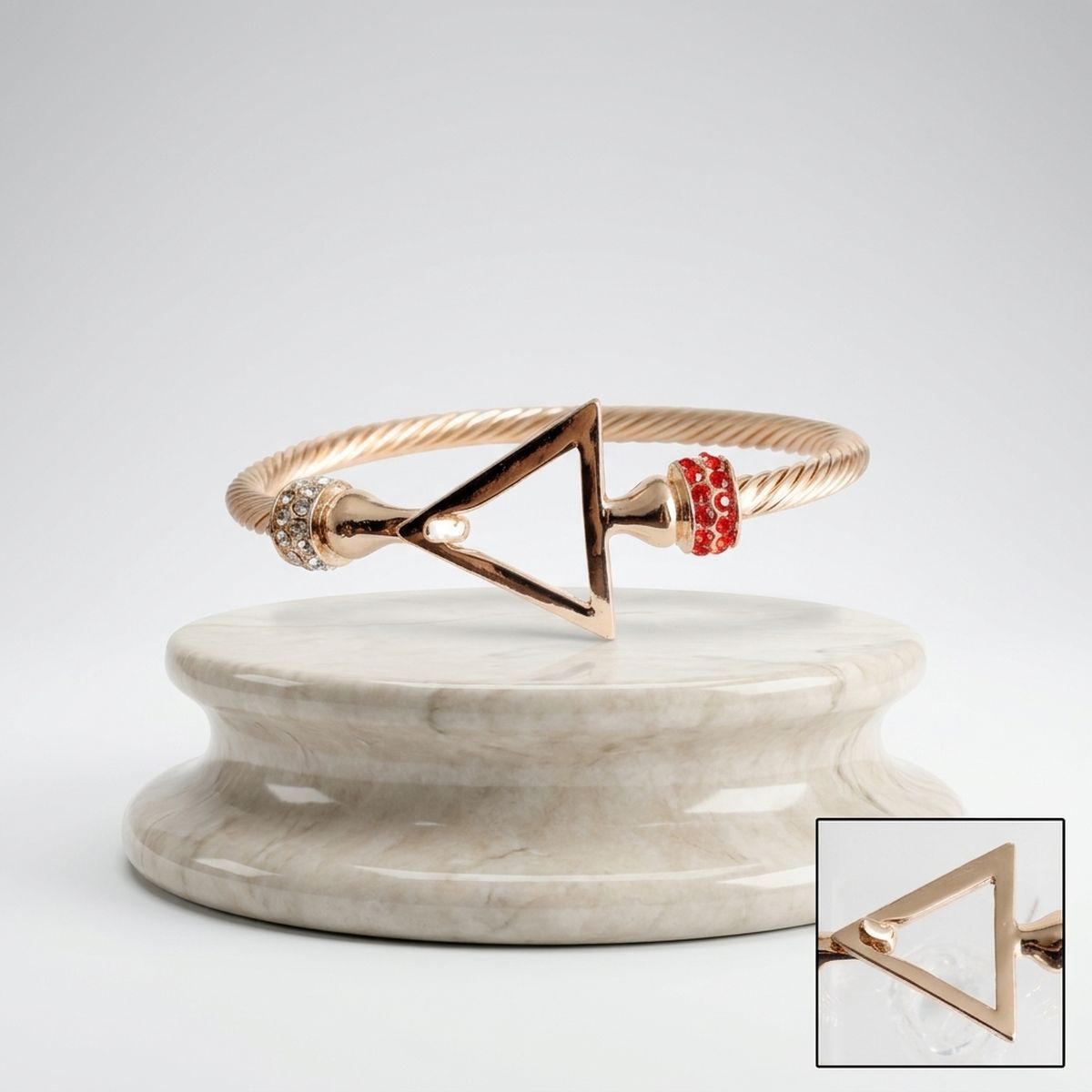 DST Delta Gold Twisted Cable Bangle Bracelet