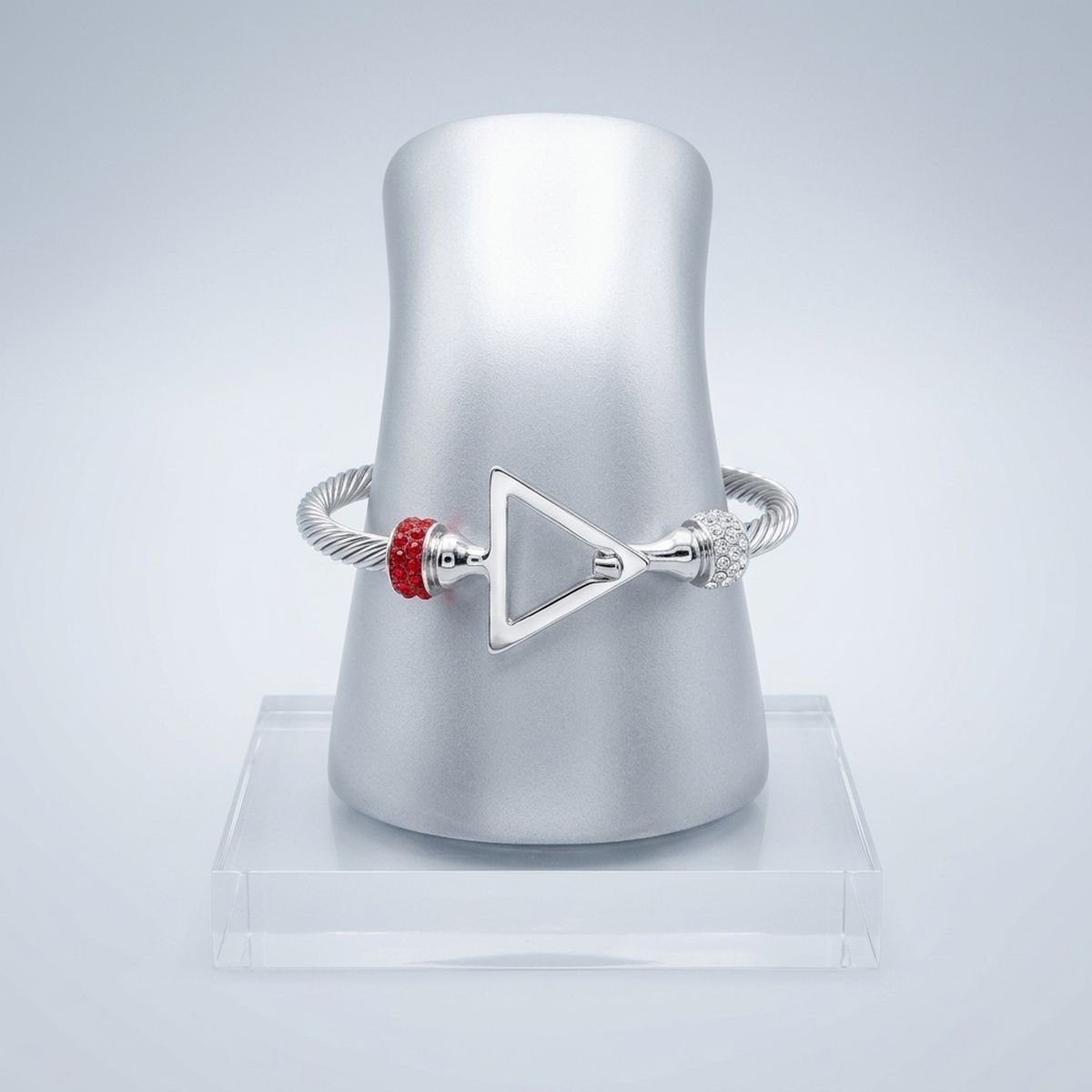 DST Delta Silver Twisted Cable Bangle Bracelet