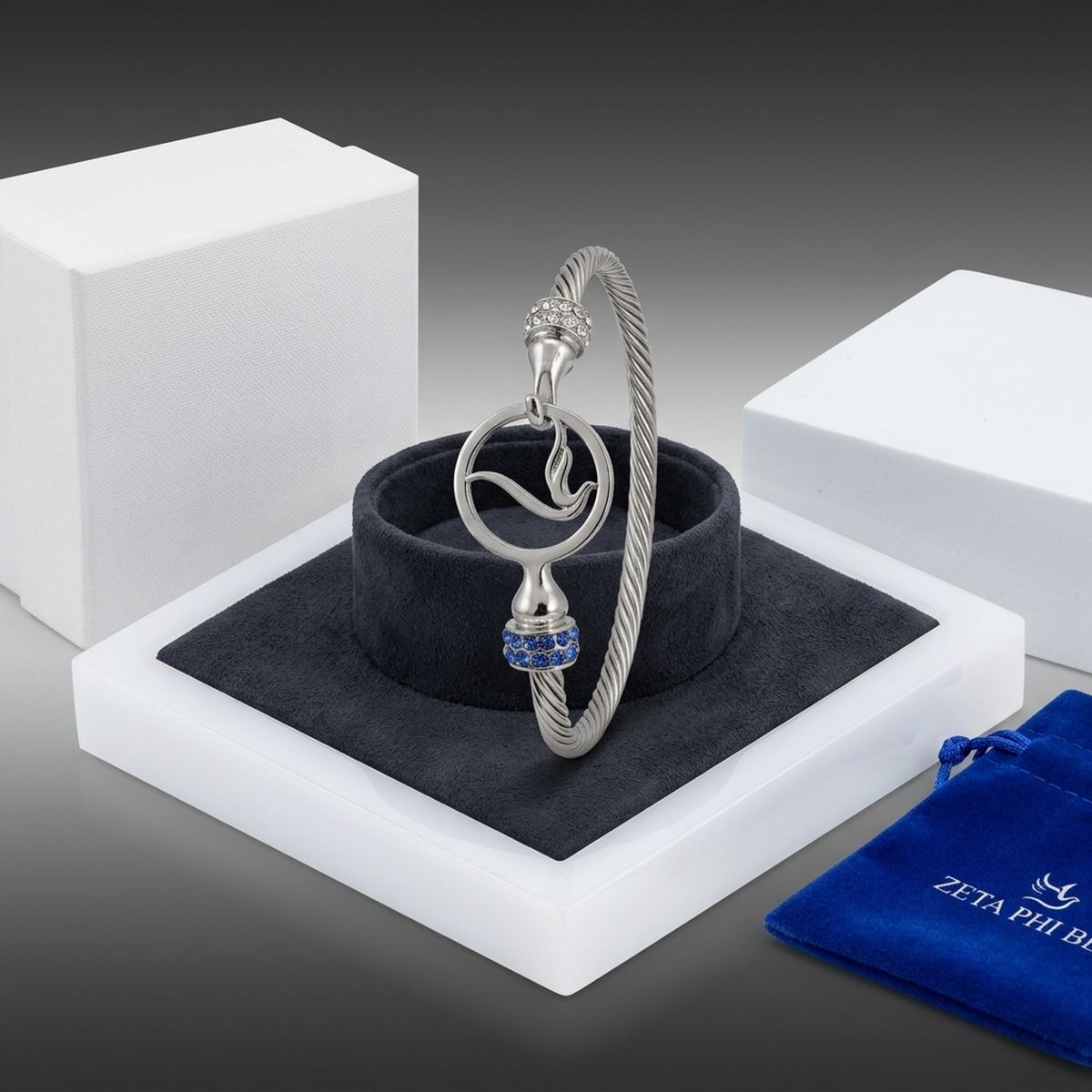 ZPB Silver Cable Logo Bangle