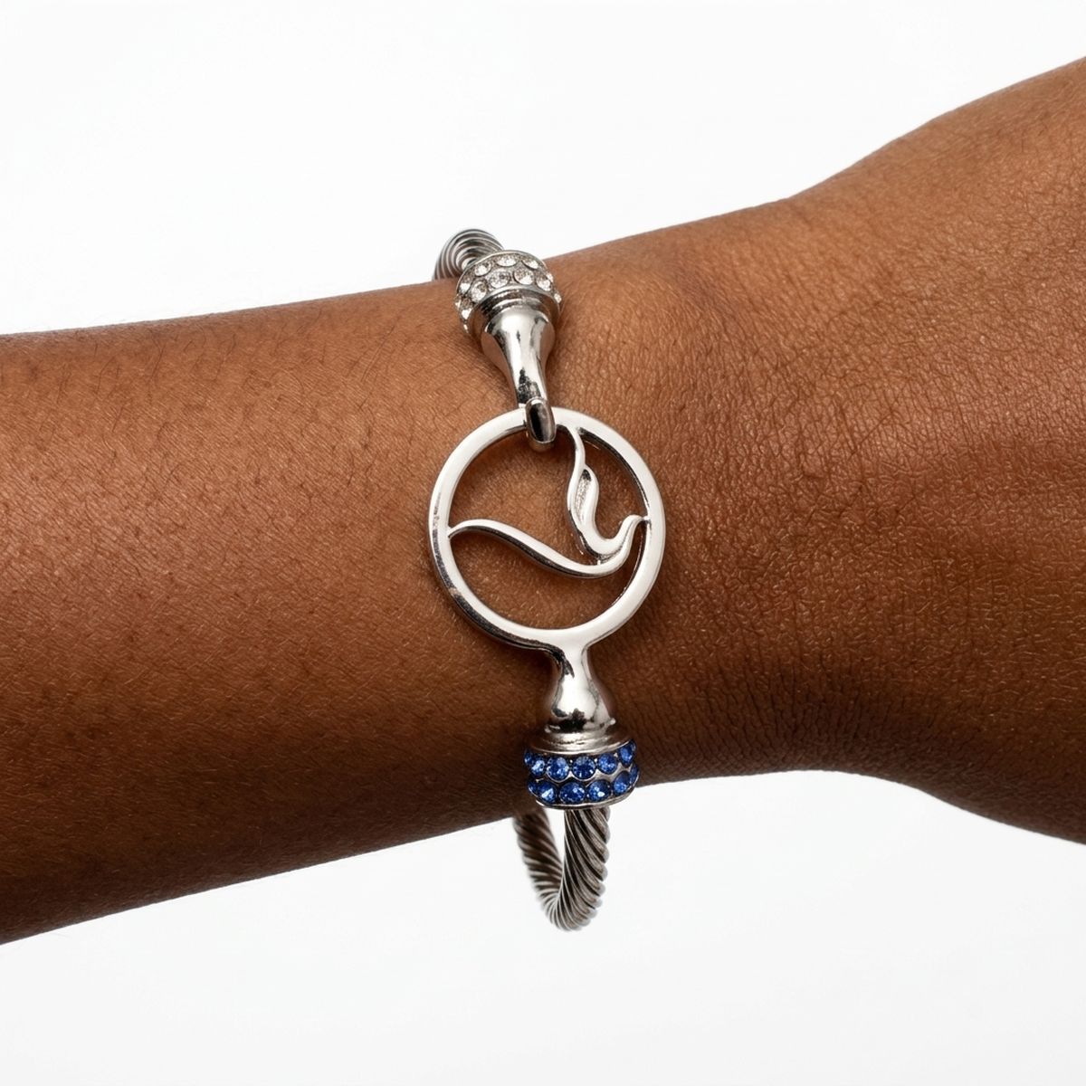 ZPB Silver Cable Logo Bangle