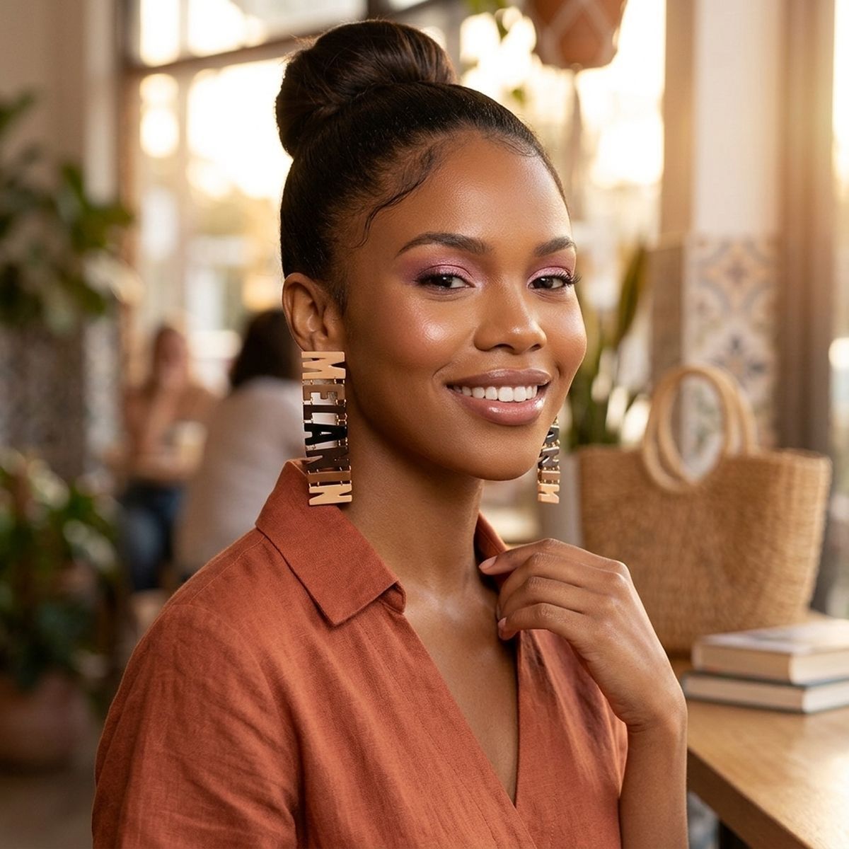 Melanin Letter Drop Earrings