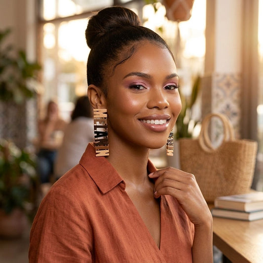 Melanin Letter Drop Earrings