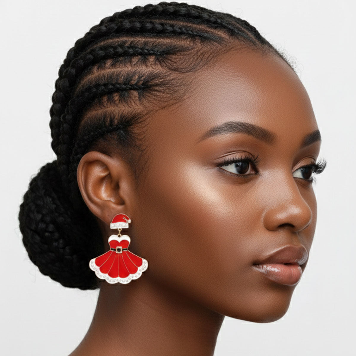 Dangle Santa Baby Red Sweetheart Dress Earrings