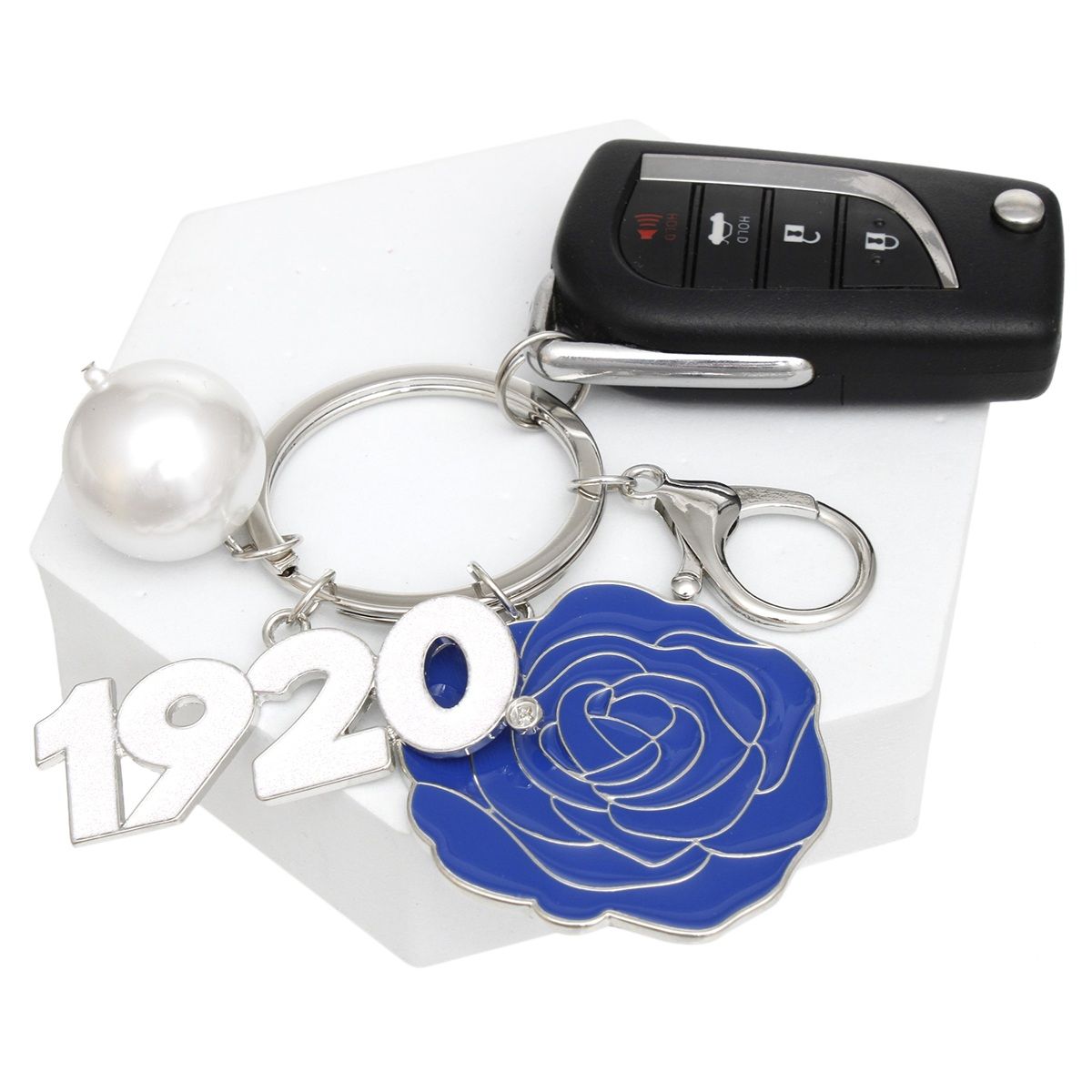 ZPB Sorority Flower 1920 Keychain and Bag Clip