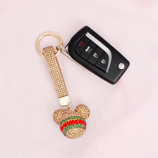 Bag Clip Luxe Topaz Stone Crusted Mickey Mouse