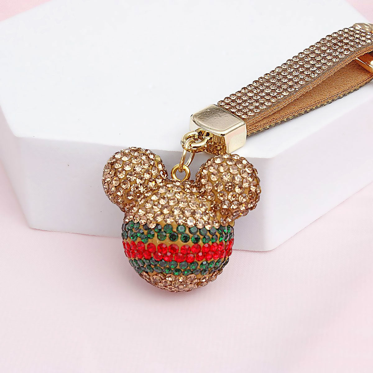 Bag Clip Luxe Topaz Stone Crusted Mickey Mouse