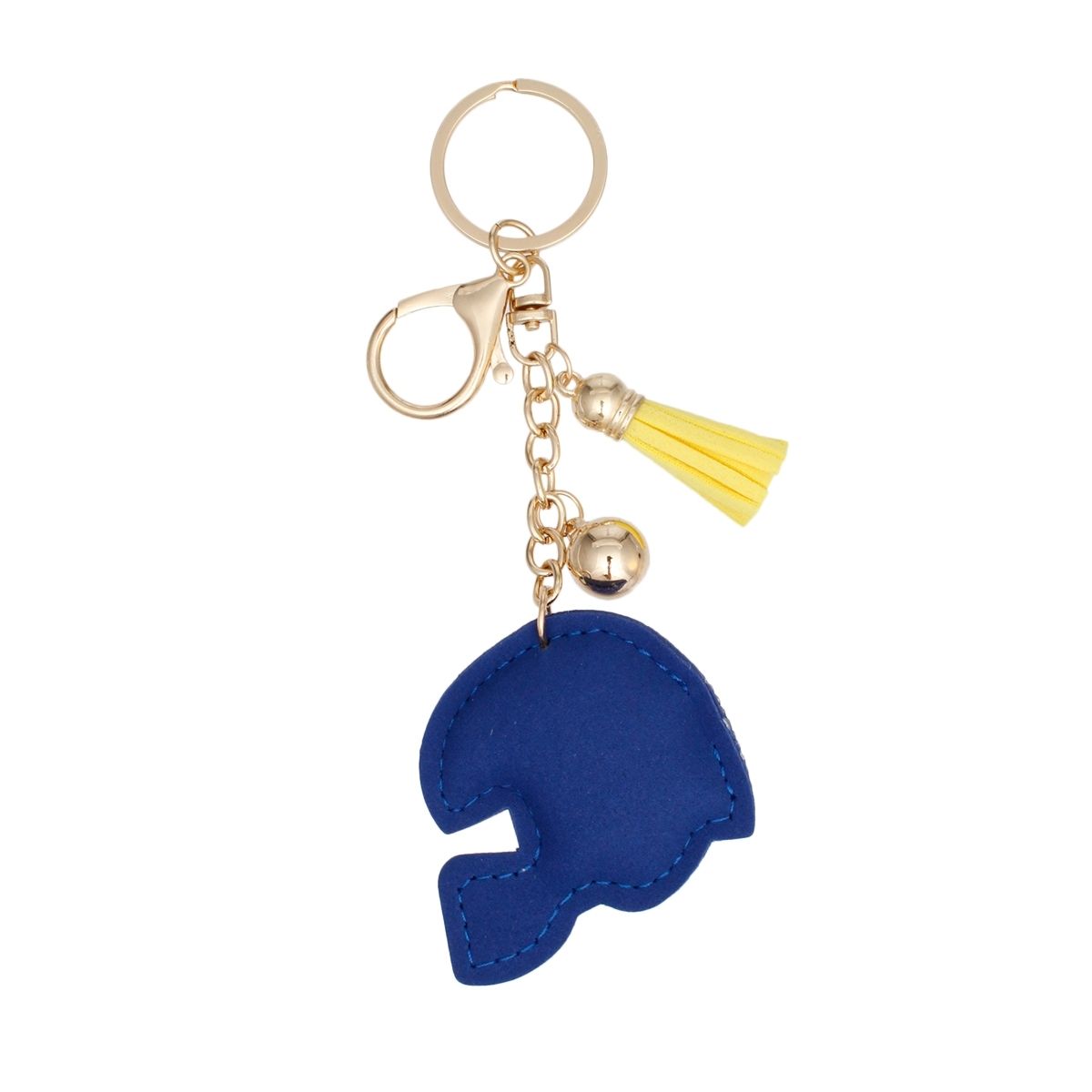 Keychain Blue Yellow Football Helmet Bag Charm