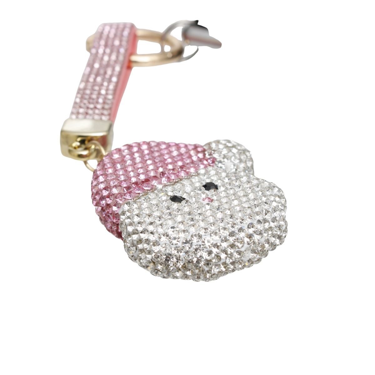 Keychain Pink Glittery Santa Xmas Purse Charm Clip