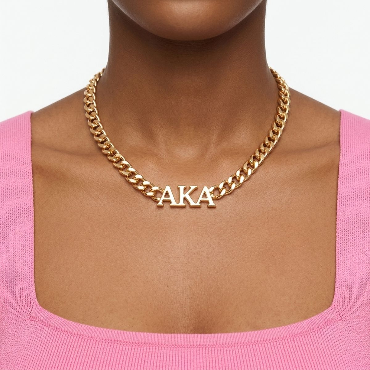 AKA Sorority Gold Chain Greek Letter Necklace