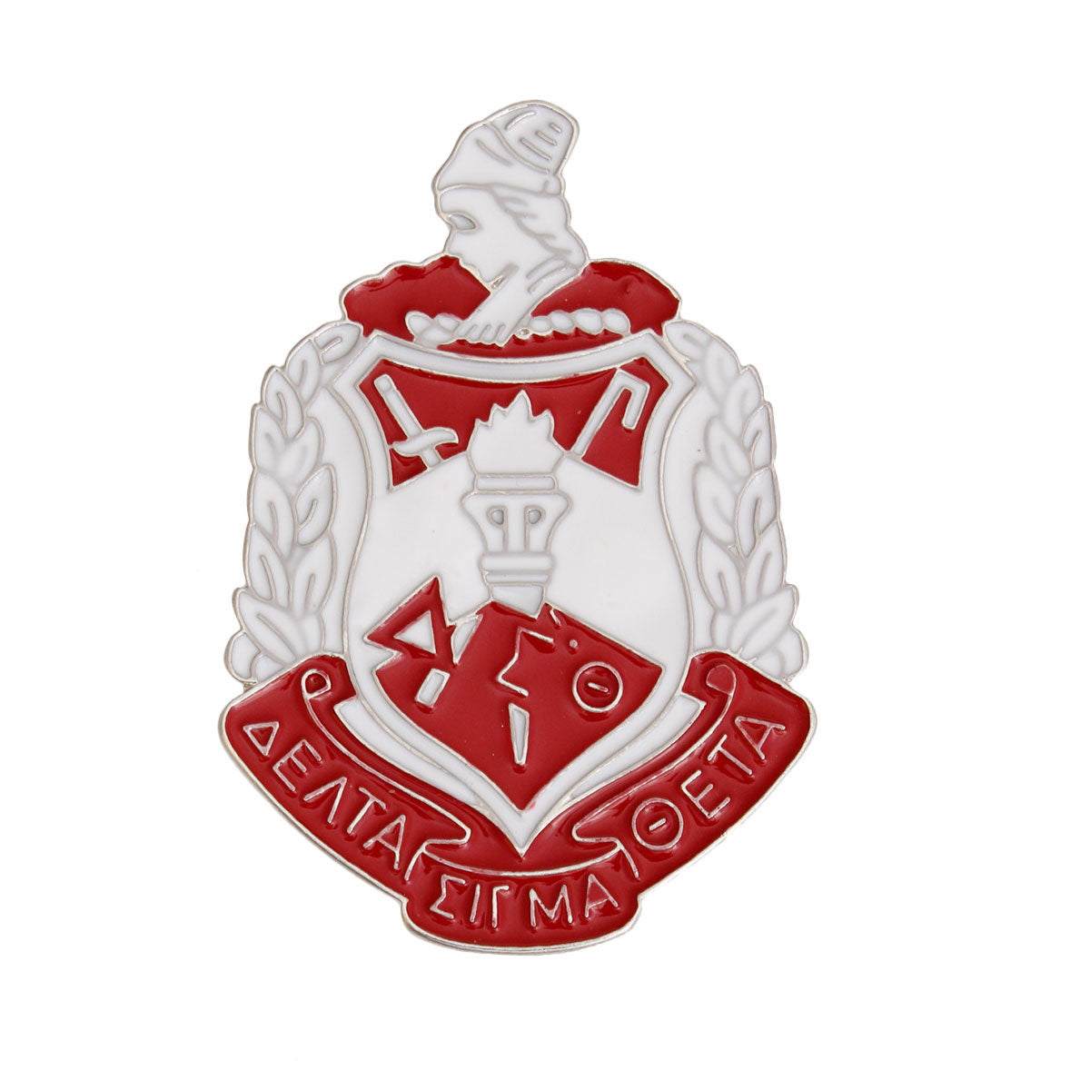 Red White Sorority DST Shield Brooch