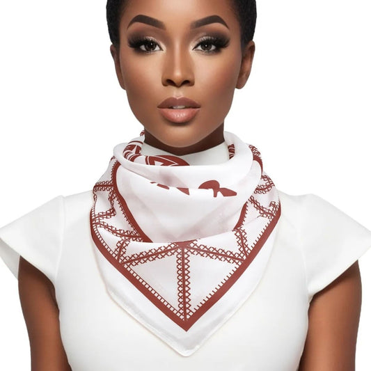 DST Sorority Fortitude White Square Scarf