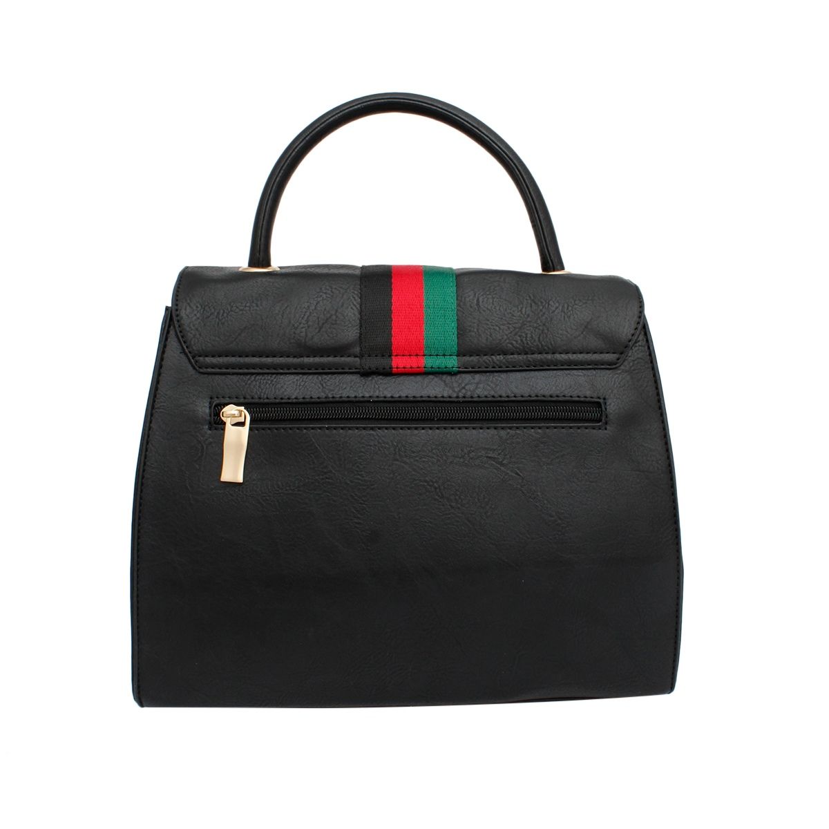 Satchel Soft Black Bee and Stripe Handbag Set