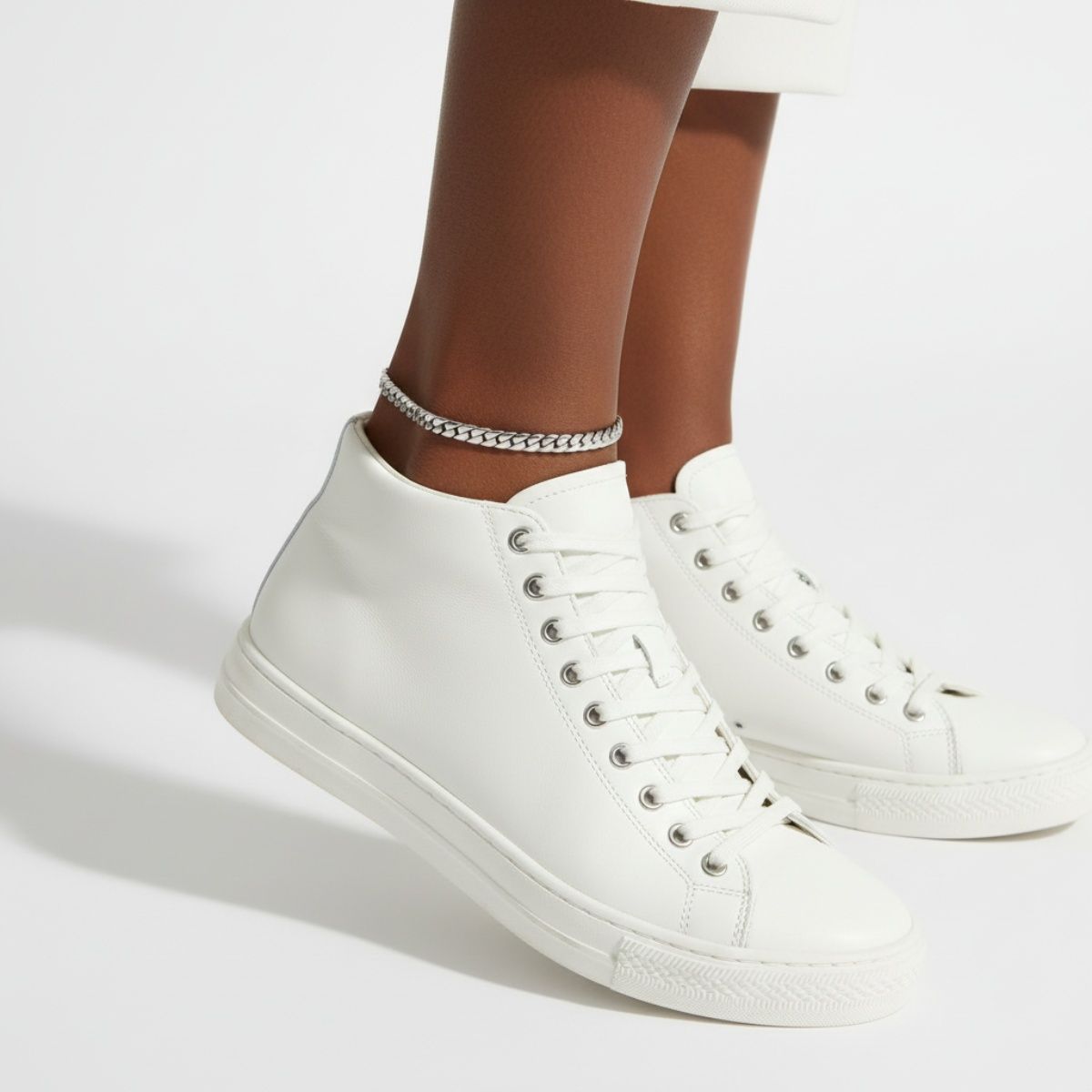 Anklet 6.5mm Silver Steel Herringbone Chain