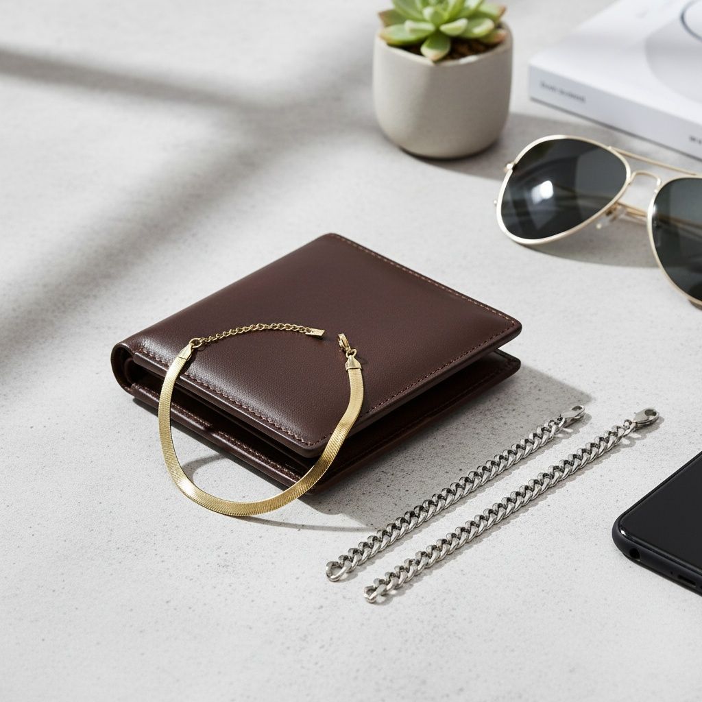 Mens 5.5mm Gold 18K Steel Herringbone Bracelet