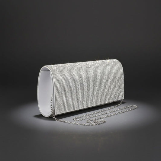 Clutch XLong Clear Rhinestone Flap Evening Bag