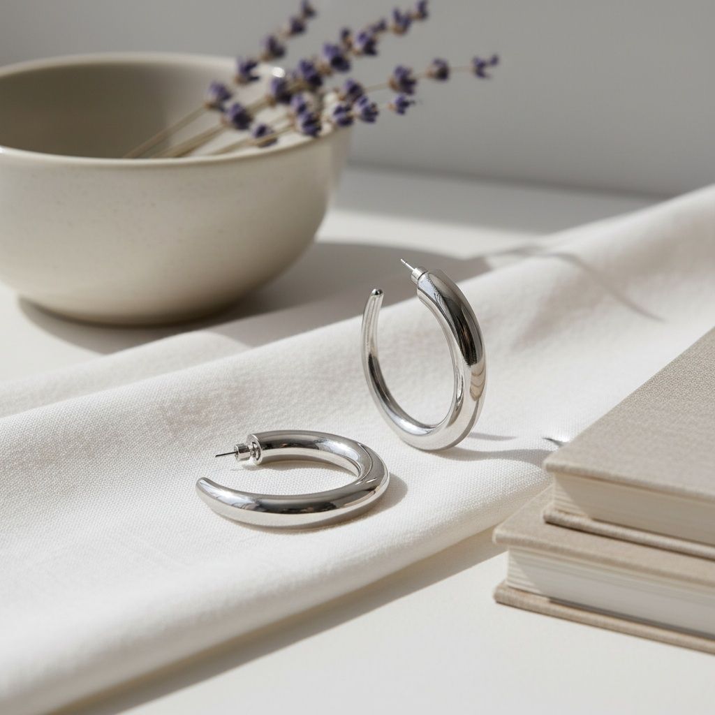 Stainless Steel Graduated Open C Hoop Earrings