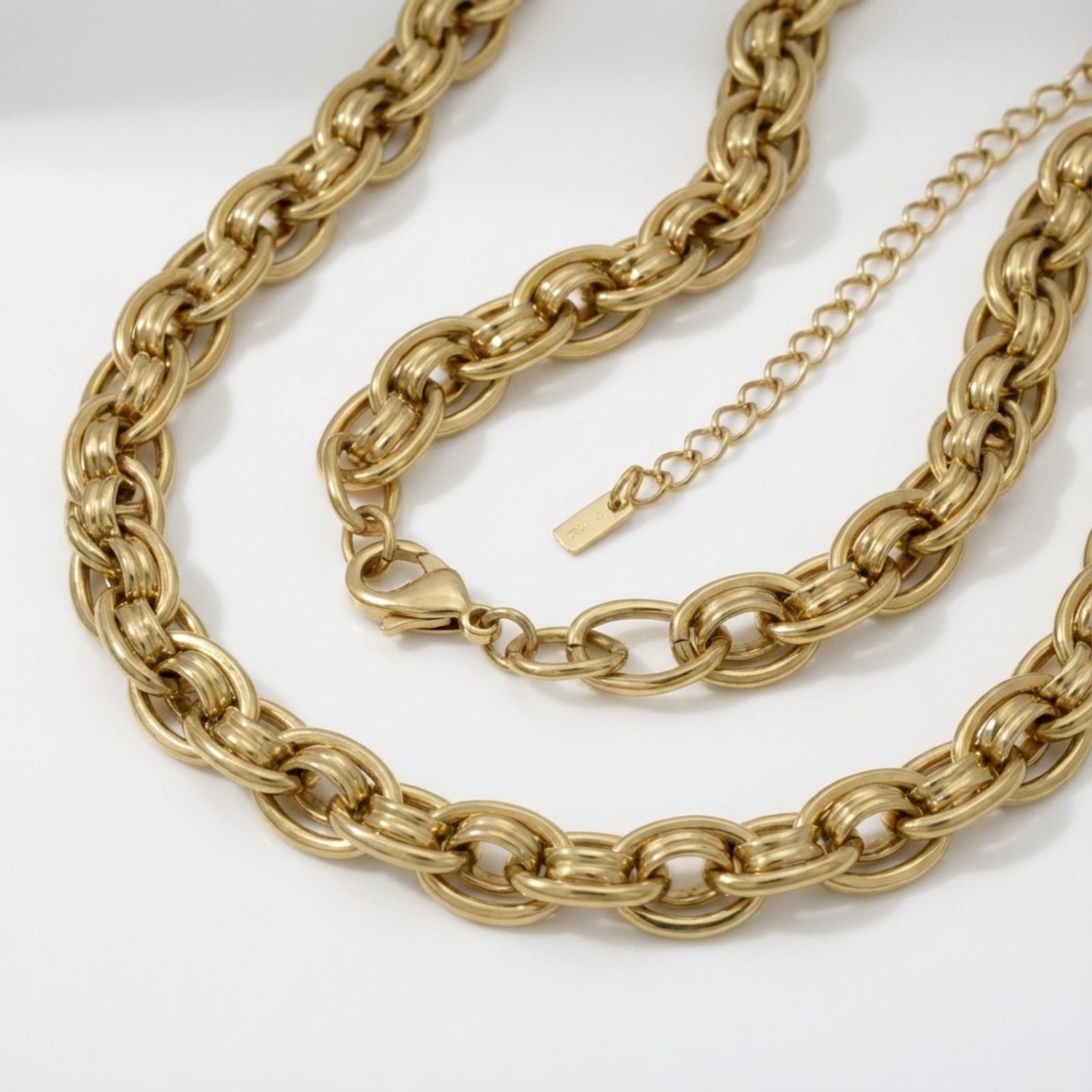 8mm Gold 18K Steel Handmade Chain Necklace