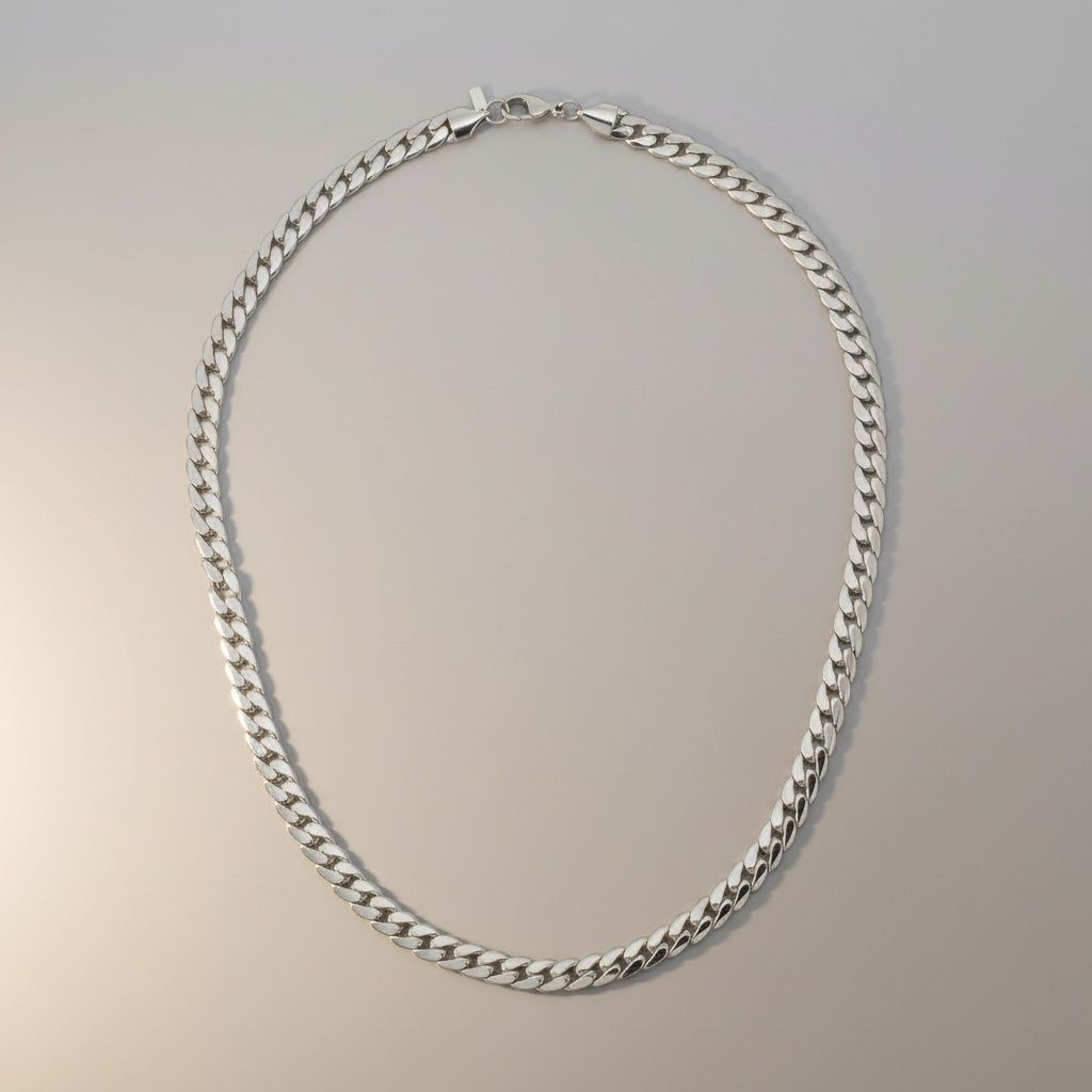 Mens 20in 8mm Silver Stainless Steel Miami Chain