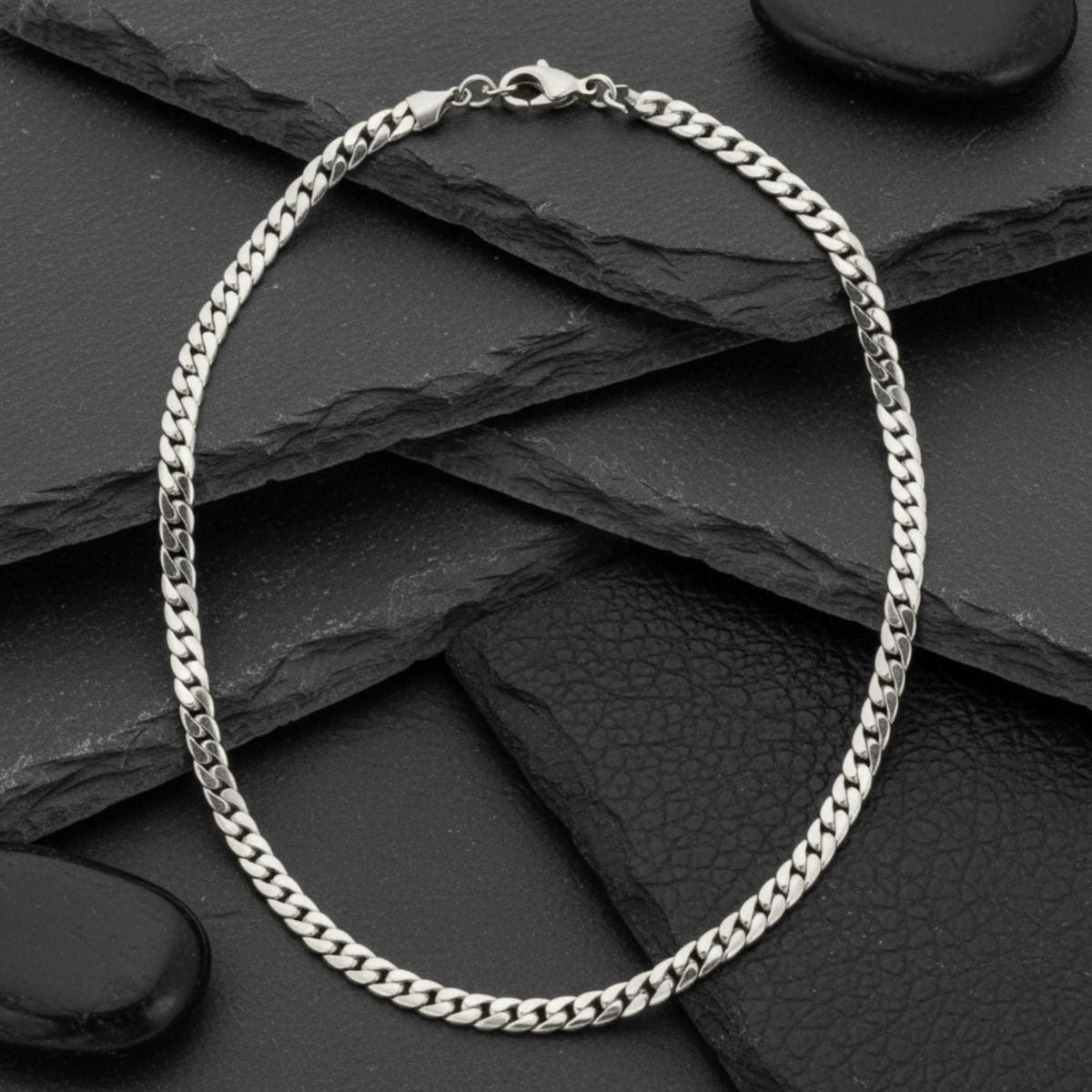 Mens 24in 8mm Silver Stainless Steel Miami Chain