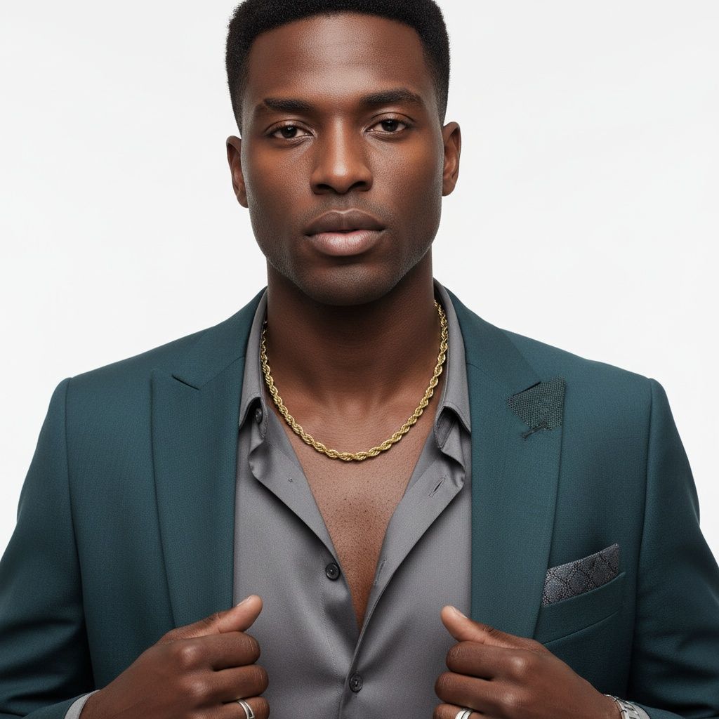 Mens 20in 8mm Gold 18K Stainless Steel Rope Chain