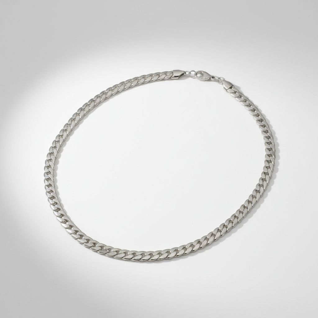 Mens 20in10mm Silver Stainless Steel Curb Chain