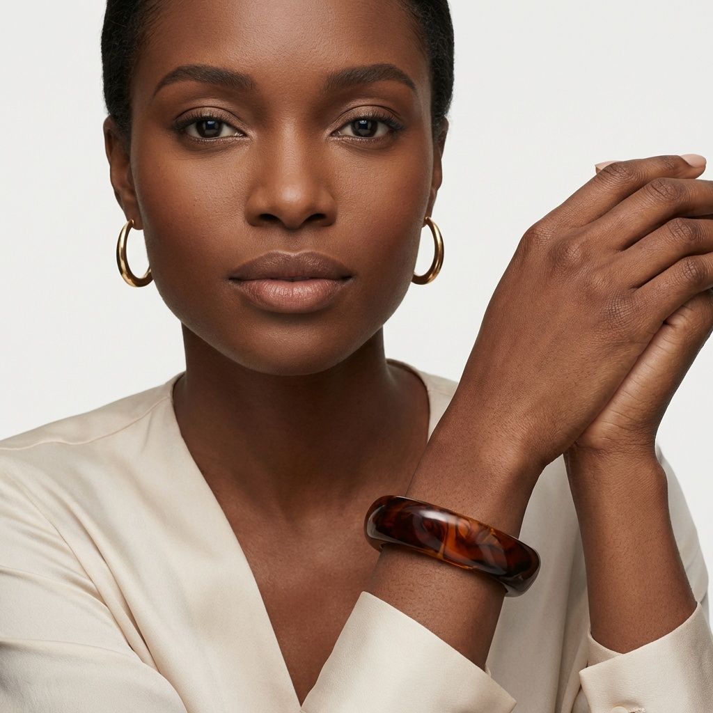 Bangle Vintage Tortoiseshell Resin Square Bracelet