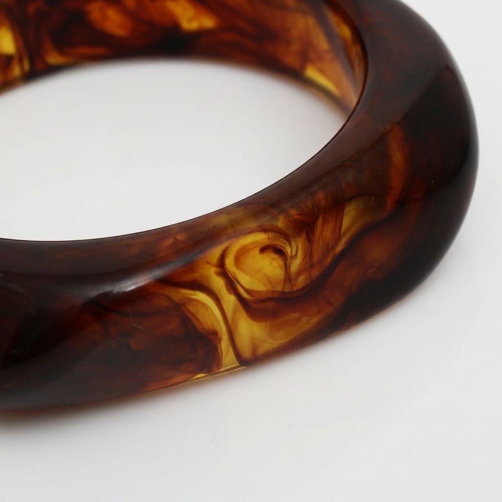 Bangle Vintage Tortoiseshell Resin Square Bracelet