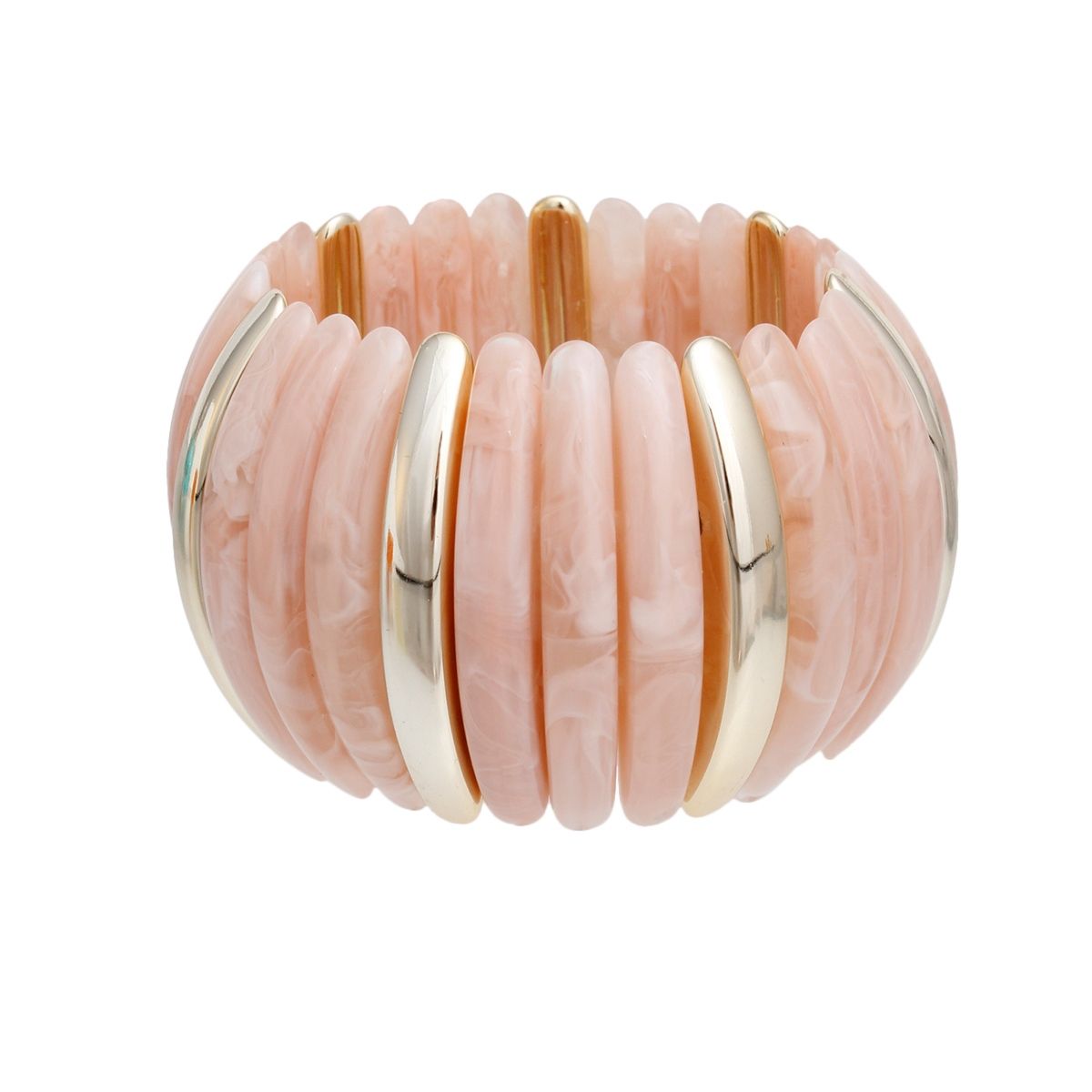 Bangle Marbled Light Pink Stretch Wide Bracelet