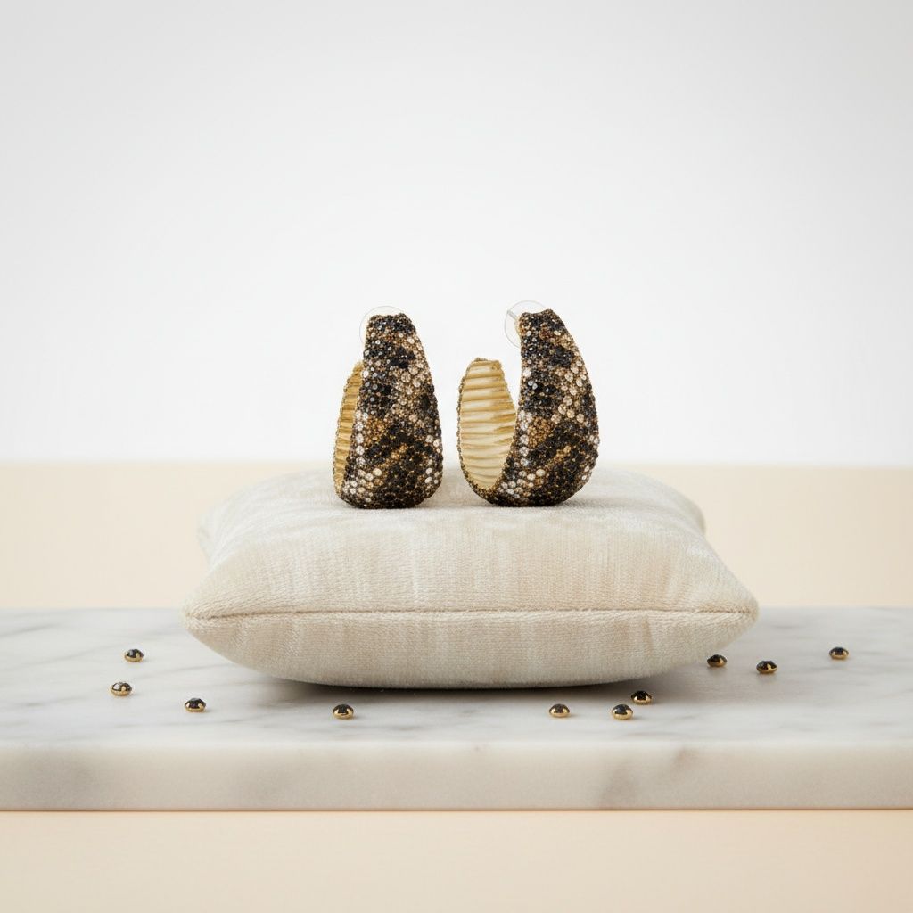 Hoop Dazzling Leopard Ribbed Wide Earrings Women