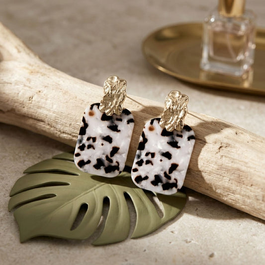 Drop Oversized Leopard Shell Opulent Earrings