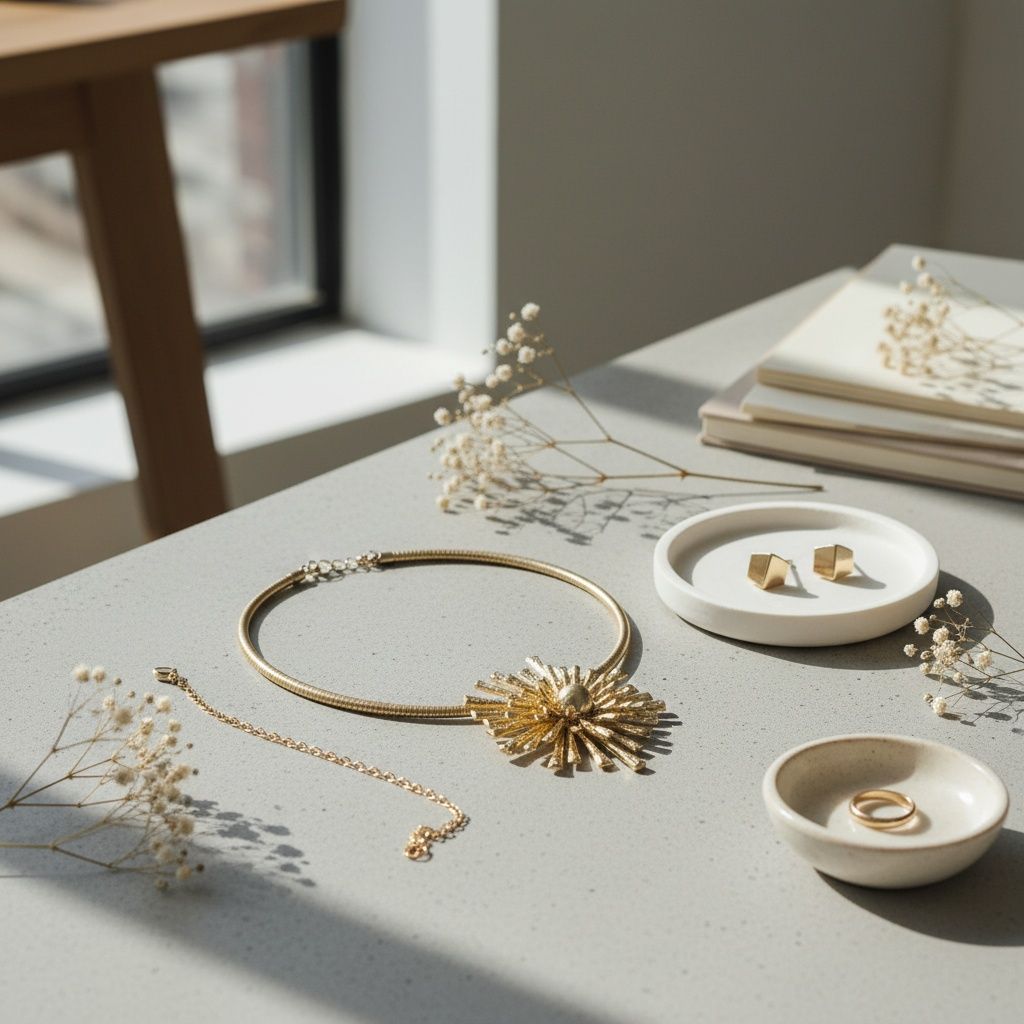 Pendant Matte Gold Metal Sunburst Flower Necklace